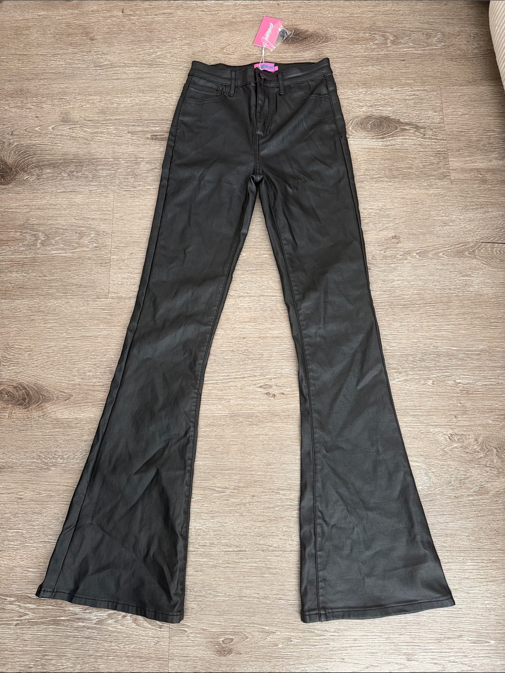 edikted Black Flared Leather Pants NWT